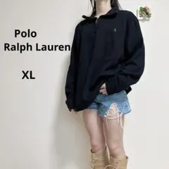Polo Ralph Laurenレディースメンズ　ハーフジップシャツ　XL 黒