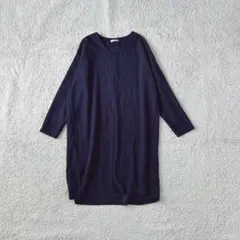 ニットワンピース プルオーバー チュニック Vネック サイドスリット カジュアル