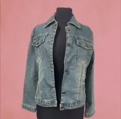 【シンプル】デニムジャケット Gジャン ジージャン レディース Mライトブルー