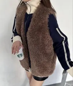 nenme プードルフェイクファーベスト