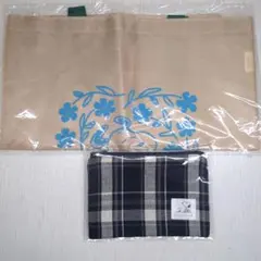 スヌーピー　チェック柄ポーチ・エコバッグ　2点セット　☆非売品☆