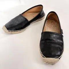 GUCCI グッチ エスパドリーユ スリッポン レザー ドライビングシューズ 黒