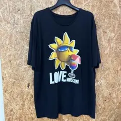 LOVE MOSCHINO 半袖Tシャツ ブラック 太陽プリント　Lサイズ