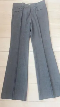 theory グレー スラックス　セミフレアパンツ