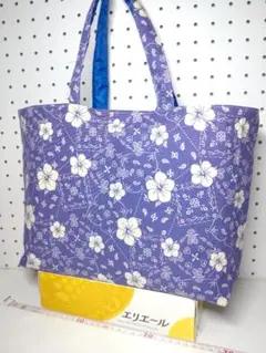 トートバッグ ショルダー リバーシブル エコ サブ ハイビスカス ハンドメイド