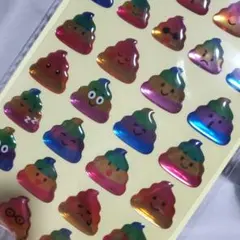 キラキラ ぷっくりシール エポキシシール ぷくっとシール 人気 うんちシール