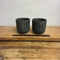 新品　陶器　陶芸作家　アイスコーヒーカップ2個　713