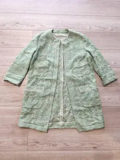 ZARA ザラ　ノーカラーツイードジャケット Sサイズ モロッコ製　七分袖