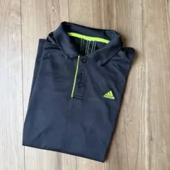adidas アディダス ポロシャツ 半袖 ブラック ネオンイエロー スポーツ