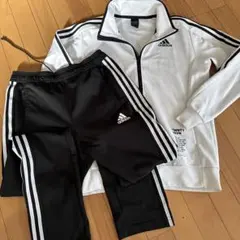 メンズ　adidas ジャージ上下セット ホワイト/ブラック