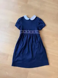 マムエモア　ネイビー 半袖 ワンピース 130cm 小学校受験