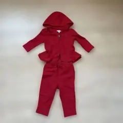 ラルフローレン赤いフード付きトレーナーとパンツセット　80cm