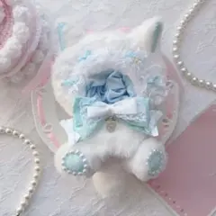 おすわりぬい服　10cm・にじぱぺっと用着ぐるみ　左・右 おすわりぬい服 10cm・にじぱぺっと用着ぐるみ(左)しろ - メルカリ