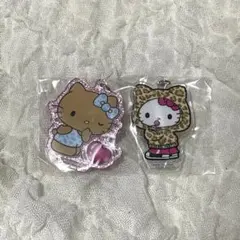 ハローキティ　アクリルキーホルダー　日焼けGAL フードGAL ガチャガチャ