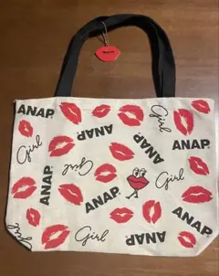 ANAP GIRL トートバッグ キャンバスバッグ リップチャーム付きのサムネイル