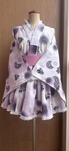 ❁⃘新作 被布 ラベンダー ホワイト❁⃘ 七五三 浴衣 チュール被布 