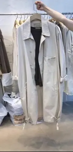 送料無料　新品　美品　シャツジャケット　トレンチコート　ゆったり　Lサイズ