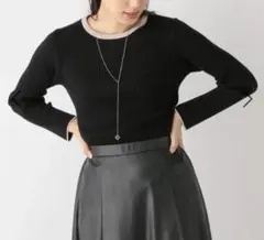 GLOBAL WORK（グローバルワーク）のバイカラーリブニットプルオーバー M