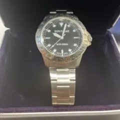 SUN FLAME 防水時計 ブラックダイヤル