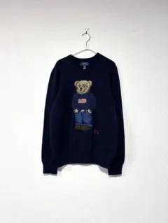 ラルフローレン　ポロベア　コットンニット　星条旗　レディースS Mサイズ相当