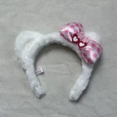 キティ カチューシャ ピンク チェック柄