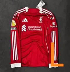 WARRIOR リバプール　長袖ユニホーム　US Lサイズ　未使用品 adidas リバプール 25/26 ユニフォーム ホーム 長袖 レプリカ