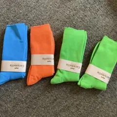 訳ありSALE Caramella ネオンカラー ソックス 4足セット