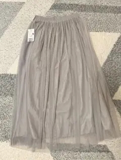 新品　チュールスカート グレー M