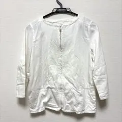 UNITED ARROWS ノーカラージャケット 7部丈　ホワイト 38のサムネイル