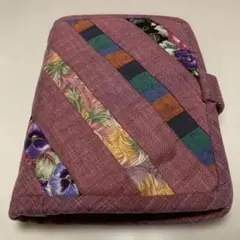 布製ポーチ 紫色 波模様