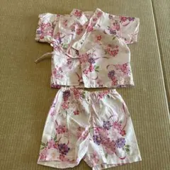 花柄甚平 ピンク系 サイズ80cm春夏　お祭り