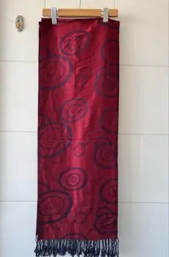 カシミヤシルクストール　赤　赤紫