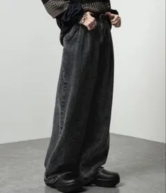 Alfred Alex ヴィンテージメイク ワイドデニムパンツ　S