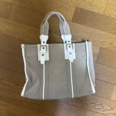 アニエスベー　キャンバス トートバッグ ベージュ ホワイトのサムネイル