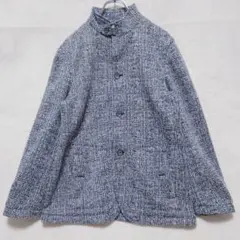 クロコダイル スタンドカラー ツイード調 ジャケット（M）