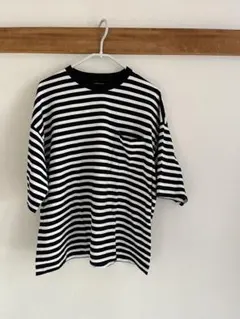 MUJI labo 天竺編み ボーダークルーネックTシャツ メンズ L-XL