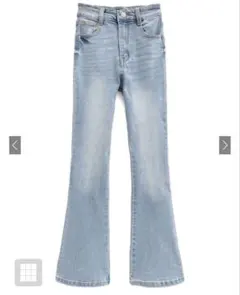 GRL ハイウエストフレアデニムパンツ[cu498] ライトブルー