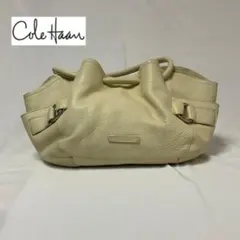 COLE HAAN コール ハーン ハンドバッグ シボ革 巾着 オフ ホワイト
