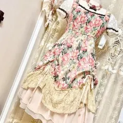 axes femme リゾート花柄ワンピース　ピンク　Y2K 姫カジ　リズリサ系のサムネイル