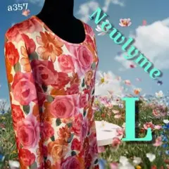 【美品】ニューリーミー　Newlyme ミニワンピース　チュニック　L 花柄のサムネイル
