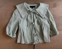 未使用　ザラZARAギンガムチェックブラウスXS