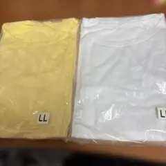 七部袖Tシャツ 2枚セット ホワイト イエロー LLサイズのサムネイル