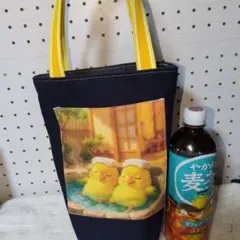 縦長トートバックパネルインコさんハンドメイド