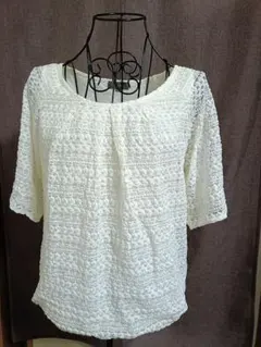 field/dream ホワイト レース 半袖トップス