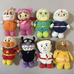【人気キャラ勢揃い】アンパンマン ぬいぐるみ 8体セット まとめ売り レトロ