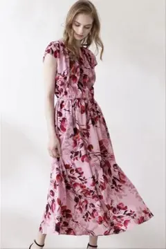 極美品 ピンキー&ダイアン クラシカルフラワープリントワンピース