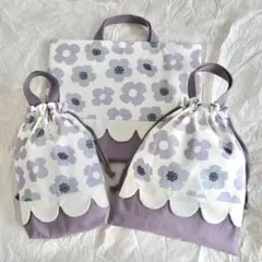 半額セール　入園入学準備3点セット　レッスンバッグ　お着替え袋　上履き袋