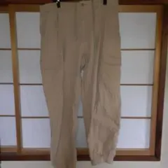 オールドユニクロ　極太テーパードカーゴパンツ　ウエストゴム　ベージュ