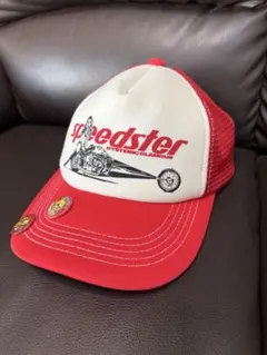 ヒステリックグラマー SPEEDSTER メッシュキャップ 赤×白
