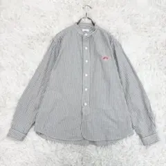 DANTON／コットンツイル ブロードチェック バンドカラーシャツ 36